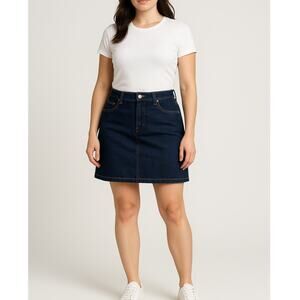 New York & Company NY Jeans Denim Skirt Dark Wash Size 8 NWT Vintage